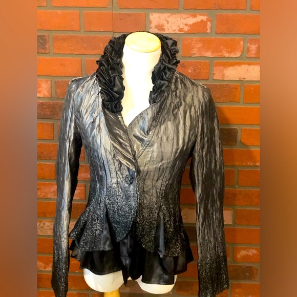 Size medium Minkas silver/black dress jacket - Picture 1 of 3